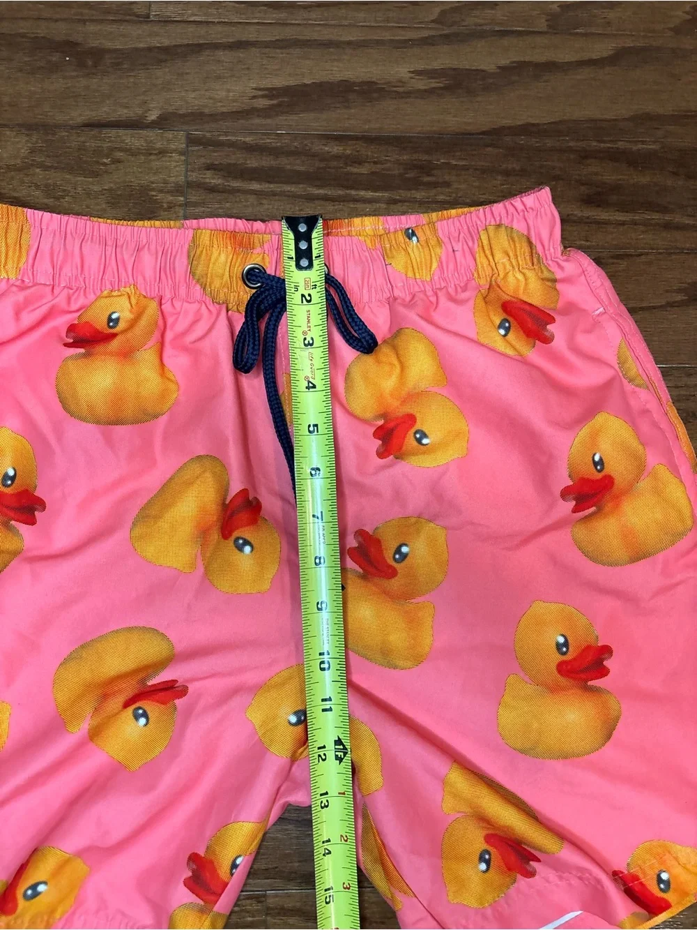 Men's Bright Pink Rubber Duck Swim Trunks